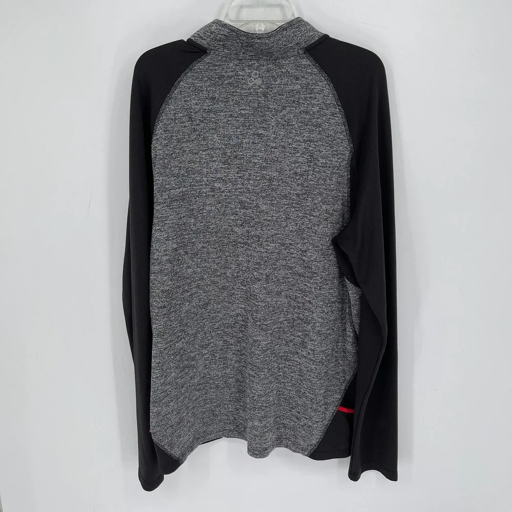 Tek Gear Men's Gray Black DryTek 1/4 Zip Training Pullover Sweatshirt Size XXL